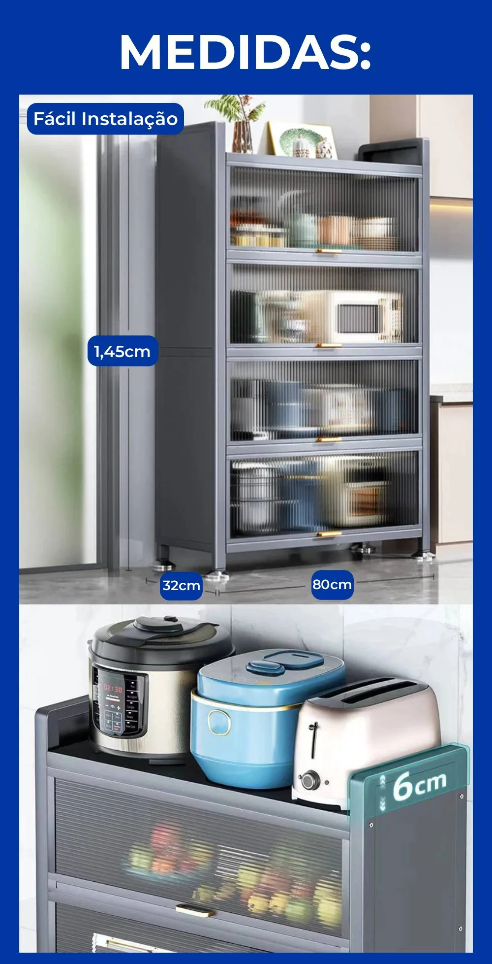[PAGUE 1 LEVE 2] Armário Multiuso — Organizador Reforçado para Cozinha, Banheiro e Área de Serviço — imagem 6